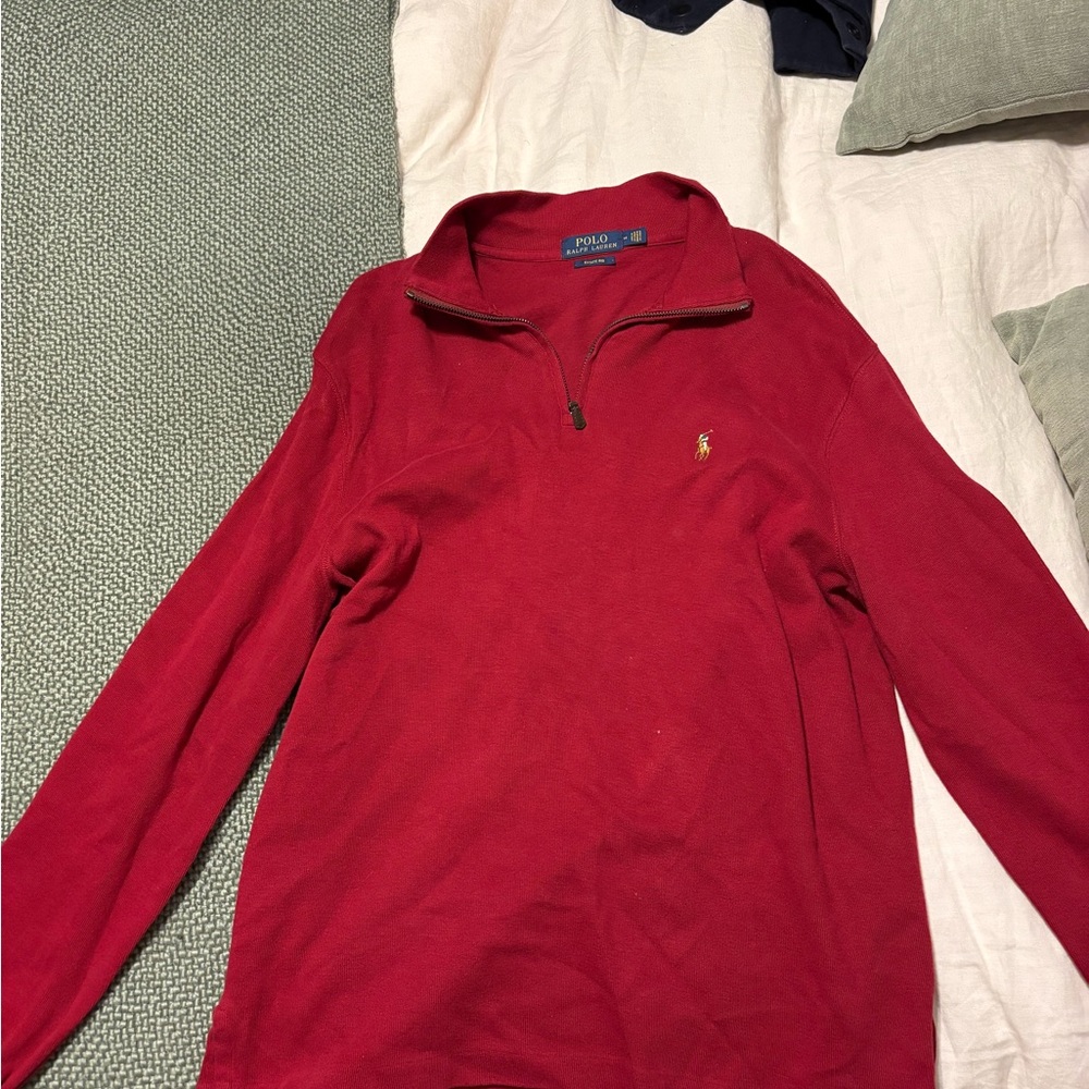 Ralph Lauren Red Zip-Up Men's Sweater